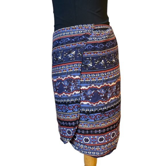 Multicolored Mini Wrap Pencil Skirt for Casual Wear - Picture 6 of 8